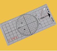4 Pcs Plotter Protractor, Navigation Protractor with Rotating Compass Dial, Plotter Ruler for Boat Charting, Map Work and Nautical Education, Marine Navigation Tools Set with Direction Markings