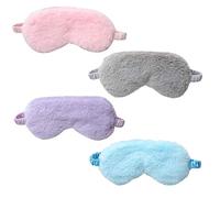 4 Pcs Plush Eye Mask Soft Fluffy Plush Eye Mask Sleep Mask Adjustable for Kids Adult Women