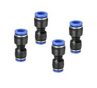 4 PCS Pneumatic Quick Fittings,8mm to 6mm Push Fit Connectors,2-Way Straight Push to Connect Pneumatic Fitting Fits for Air Line and Water Hose Release Reducer Durable Precision Functional Accessories