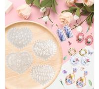 4 PCS Polymer Clay Molds Silicone Mini Floral Clay Mold Reusable Floral Earring Molds with Beautiful Peach Blossom Tulip Leaf Butterfly Design for Jewelry Making DIY Crafts