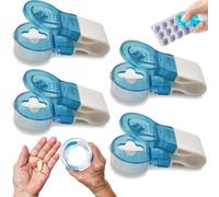 4 Pcs Portable Pill Taker Pill Popper for Blister Packs Pill Organizer Medication Aids Tablet Opener No Touch Easy Pill Remover for Elderly Travel Arthritis Patients