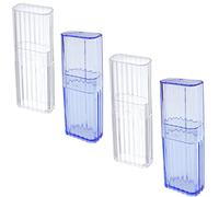 4 Pcs Portable Travel Mini Plastice Case,Makeup Sponge Cotton Swabs Hair Ties Floss Cosmetics Makeup Bedroom Travel Box for Travelling Storage Refillable.