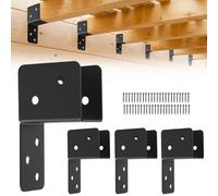 4 Pcs Post Caps Tie Bracket, Black Joist Anchor Connector for 2x4,2x6 Post,14 Gauge Joist Hanger Brackets,Roof Tie Header Hanger for Supporting Beams Rafters