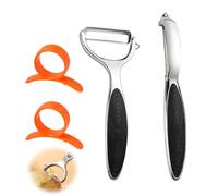 4 PCS Potato Peeler for Kitchen, Vegetable Peelers Include Orange Citrus with Ergonomic Non-Slip Handle Sharp Blade for Potatoes Carrots Apples Cucumbers Kitchen Tools for Quick Easy Food Prep