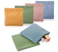 4 Pcs Pouchic Snap Closure Pouches Zipperless Small Make Up Bags for Purses, Portable Waterproof Squeeze Coin Purse Cute Snap Closure Leather Organizer Pouch for Cosmetics Headphones Jewelry(4 Colors