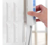 4 Pcs Power Strip Holders Adhesive Punch-Free remote control plug socket uk Organiser,Strong Wall Fixator for extension lead wall mount,Desktop Cable Tidy for Kitchen,Office,Home Electronics