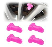 4 PCS Prank Tire Valve Stem Caps Funny Airtight Dust Proof Covers Anti-Rust Valve Stem Cover, Car Wheel Tire Exterior Accessories for All Cars, SUV, Bike, Trucks, Motorcycles (Pink)
