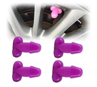 4 PCS Prank Tire Valve Stem Caps Funny Airtight Dust Proof Covers Anti-Rust Valve Stem Cover, Car Wheel Tire Exterior Accessories for All Cars, SUV, Bike, Trucks, Motorcycles (Purple)