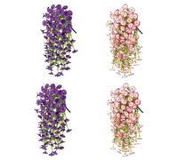 4 Pcs Precise Artificial Hanging Flowers,76cm Realistic Morning Glories for Wall Hanging,String Floral Decoration,Artificial Hanging Flowers Basket for Indoor and Outdoor Homes,Rooms,Gardens,Weddings