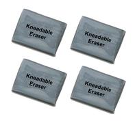 4 Pcs Professional Kneaded Eraser Set - Grey Putty Rubber for Artists & Students - 4 x 3 x 0.65cm High-Absorption Art Eraser for Sketching, Highlighting & Shading with Charcoal, Graphite & Pastels
