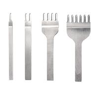 4 Pcs Prong Chisel Set, Leather Punch Tool for DIY Craft, High Speed Steel Stitching Chisel with 1+2+4+6 Prongs, Hole Chisel for Leatherworking and Sewing Projects (Diamond-Shaped awl with 5mm