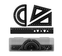 4 Pcs Protractor Drawing Set Metal Geometry Ruler Tool Math Measurement Tool for Student School Supplies Geometry Protractor for Student Teachers