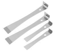 4 Pcs Pry Bar Scraper Set, with Built in Nail Puller Stainless Steel Pry Bar Set Flat Pry Tool, 260mm Carpenters Pincer, Portable Trim Puller Tool for Remodel Scraping Pulling Lifting Silver