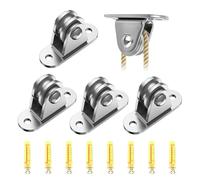 4 Pcs Pulley Wheel Pulley Block Silent Pulley Wheel, Stainless Steel Washing Line Pulley Kit, Wall Mounted Fixed Pulley Duplex Bearing Detachable for Handling and Moving Sliding Gate Wire Rope Crane