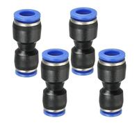 4 Pcs Push Fit Connect Pneumatic Quick Fittings,8mm to 6mm Tube OD Quick Connect Air Line Hose Pipe Fitting,Plastic Durable 2-Way Straight Pneumatic Connector,for Air Hose,Air Compressor(Black)