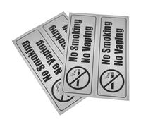 4 Pcs Pvc No Smoking Sign Stickers for Business Black Waterproof