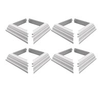 4 Pcs PVC Post Trim 4 in White, Split Design Vinyl Post Skirts, Decorative Post Base for 5.9 x 5.9 x 1.4 in / 14.7 x 14.7 x 3.7 cm Posts, for American and European Style Fences