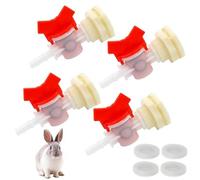4 Pcs Rabbit Watering System Bucket Connector Kit-Includes Bulkhead Fitting, Barb Ball Valve，mesh Filter Washer for ID 5/16" Hose, Poultry Watering Equipment, Animal Water Dispenser