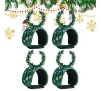 4 PCS Railing Protection Christmas Garland Ties, 20x8cm Adjustable Garland Hanger, Railing Protection Does Not Damage The Paint, with Silicone Non-Slip Pad, for Stair Wreath Home Holiday Decoration