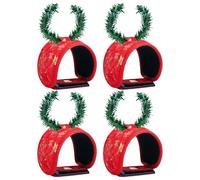 4 PCS Railing Protection Christmas Garland Ties, Adjustable Stair Handrail Garland Ties - with Silicone Non-Slip Pad Railing Protection Does Not Damage The Paint, Suitable for Stair Decoration