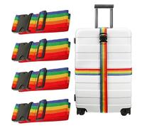 4 Pcs Rainbow Luggage Straps for Suitcase, Packing, Travel, Adjustable 50mm×2m