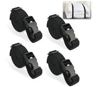 4 PCS Ratchet Straps Tie Down Straps 3 meters × 25 mm with Cam Buckle Adjustable Lashing Straps for Motorcycle, Truck, Boat, Luggage, Moving, Outdoor Transport and Storage Use