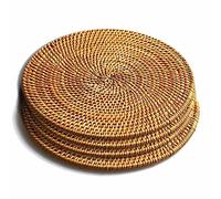 4 Pcs Rattan Trivets for Hot Dishes-Insulated Hot Pads, Pot Holder for Table,Heat Mats for Kitchen