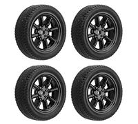 4 Pcs RC Car Tires, LA0017 A86 Black 1cm Width 3cm Diameter, Rubber Tire Replacement Part, Stable Flexible RC Tire, Anti Skid Durable Tyre, Flexible Tyre, Easy Install Remove for LD-A86 RC Car