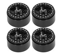 4 PCS RC Car Wheel Hub 2.2in 12mm Hex Drive Aluminum Alloy 36mm Thickness Metal Wheel Hub for 1/10 Crawler, Compatible with Traxxas Defender Axial SCX10 SCX10 II 90046 90047 (Black)