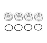 4 Pcs RC Front Hub Nut Aluminum Alloy Flange Wheel Hub Axle Nuts RC Car Accessories Upgrade Parts Replacements Anti Loosening Locking with O Ring for ARRMA 1/7 1/8 RC Car (Silver)