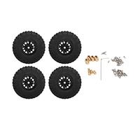 4 PCS RC Wheels and Tires Aluminum Alloy Fits for TRAXXAS 1/18 TRX4M Remote Control Car (Black)