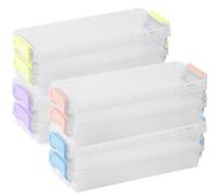 4 Pcs Really Useful Box, Translucent Small Storage Box with a Lid, Ideal For Home, Office, School and Arts and Crafts Storage 20.5 X 8 Cm