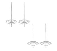 4 Pcs Receipt Holder Spindle, Stainless Steel Memo Paper Notes Spike Stick 16cm Desktop Check Bill Fork for Restaurant Office Supermarket (Silver)