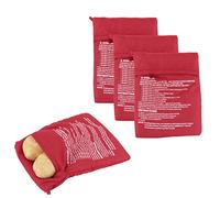 4 PCS Red Microwave Potato Bag Reusable Microwave Cooker Bag Baked Sweet Potato Corn Bag Pouch for Kitchen