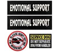 4 Pcs Reflective Dog Patches for Service Dog Vest Tactical Hook Loop Harness Removable Patch Set with Velcro Embroidered, Emotional Support & Don’t Pet Me & Do Not Separate (Emotional Support)