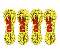 4 Pcs Reflective Nylon Rope Tent Guy Line Cord Tent Windproof Rope Ultralight Guyline Guide Cord with Adjuster Tent Tensioner Tent Accessories for Tent Camping Hiking Backpacking Yellow