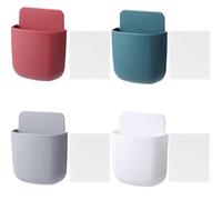 4 Pcs Remote Control Holder Wall Mounted, Self-Adhesive Remote Control Storage Box, Remote Control Wall Holder No Drilling, Phone, Pen Holder for Wall, Hanging Storage Organizer for Home Office School