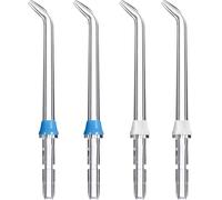 4 Pcs Replacement Classic Jet Tips for Waterpik Flosser WP100 WP250 WP300 WP450 WP660 WP900Other Oral Irrigators(Blue, White)