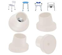 4 Pcs Replacement Feet for Bath Chair Shower Chair Leg Caps Heavy Duty Slope Rubber Feet Pad for Shower Chair Bath Seat Shower Stools (Beige, 1-1/8")