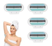 4 Pcs Replacement Razor Blades for Gillette,Women'S Razor Blades Refills,Extra Smooth 3 Layer Blade Design,Pivoting Head & Effortless Glide for Women,Washable Easy(Blue)