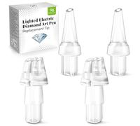 4 PCS Replacement Tips for PP OPOUNT Electric Diamond Painting Pen with Light, 2 PCS Single Tips & 2 PCS Triple Tips