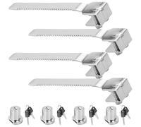 4 Pcs Reptile Tank Sliding Glass Lock with Key, Zinc Alloy Showcase Lock for Display Cabinet and Vivarium, Keyed Alike Design
