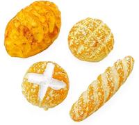 4 Pcs Resin 1/12 Miniature Bread Dollhouse Decoration Accessories Mix Bakery Bread Mini House Food Decoration