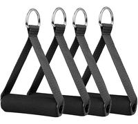 4 Pcs Resistance Bands Handle,Gym Handles For Fitness Workout Bands,Pilates,Yoga,Crossover Tricep Exercise,Strength Trainer,Gym Cable Attachments with Heavy Gauge Welded D-Rings