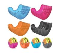4 Pcs Retractable Burger Fixed Box Adjustable Hamburger Holders Reusable Silicone Rack Holder Burger Box Sandwich Holder Suitable for Burger Lovers