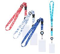 4 Pcs Retractable Cruise Lanyard with Card Holder, Cruise Essentials Cruise Lanyards for Ship Cards Clear Durable PVC, Lanyard Waterproof ID Badge Holders for Student Travel