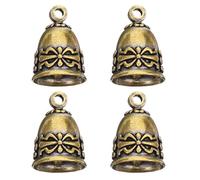 4 PCS Retro Brass Bells Vintage Brass Hanging Bells for Small Pets, Crafts, Home Decor, DIY Projects, Keychain Ornaments, Christmas Decorations, Wedding Accessories