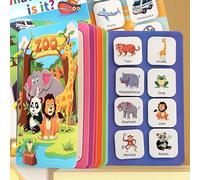 4 Pcs Reusable 3D Sticker Scenes Book for 2 3 4 Year Old Toddlers, Velcro Sticker Game Educational Sensory Learning Toy,Travel Stickers and Busy Book,Vehicles, Animals,Ocean,Organ