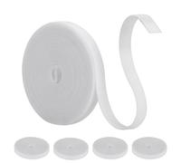 4 PCS Reusable Cable Ties, 5m×10mm Wire Tidy Ties Adjustable Management, Cable Straps Tidy Versatile Free Cutting, Cable Organiser Suitable for Home Kitchen Office Dormitory Garden (White)