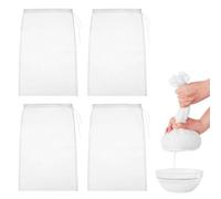 4 PCS Reusable Straining Bag, 20 * 30cm Cheesecloth Drawstring Bags, Cold Brew Coffee Cheese Cloths Strainer, Mesh Bags Net Bags Muslin Cloths for Cooking, Yogurt, Nut Milk, Food Straining